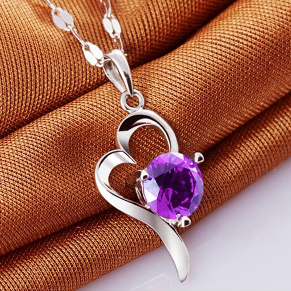 Weihua Women's Silver-Plated Necklace – Korean Fashion Love At First Sight Pendant