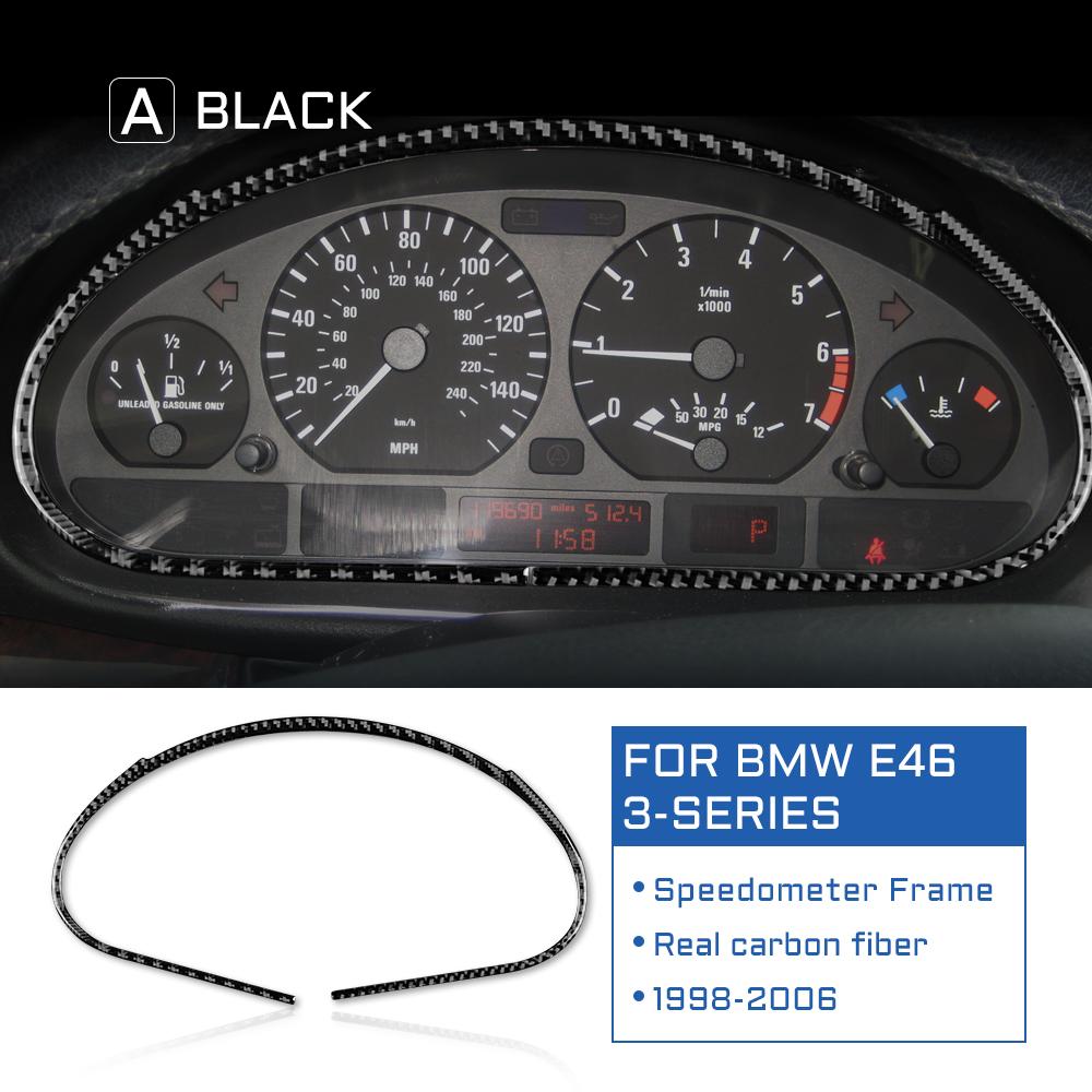 Car Gauge Cluster Speedometer Frame Sticker - Carbon Fiber for BMW E46 3 Series 1998-2006, Interior Enhancement
