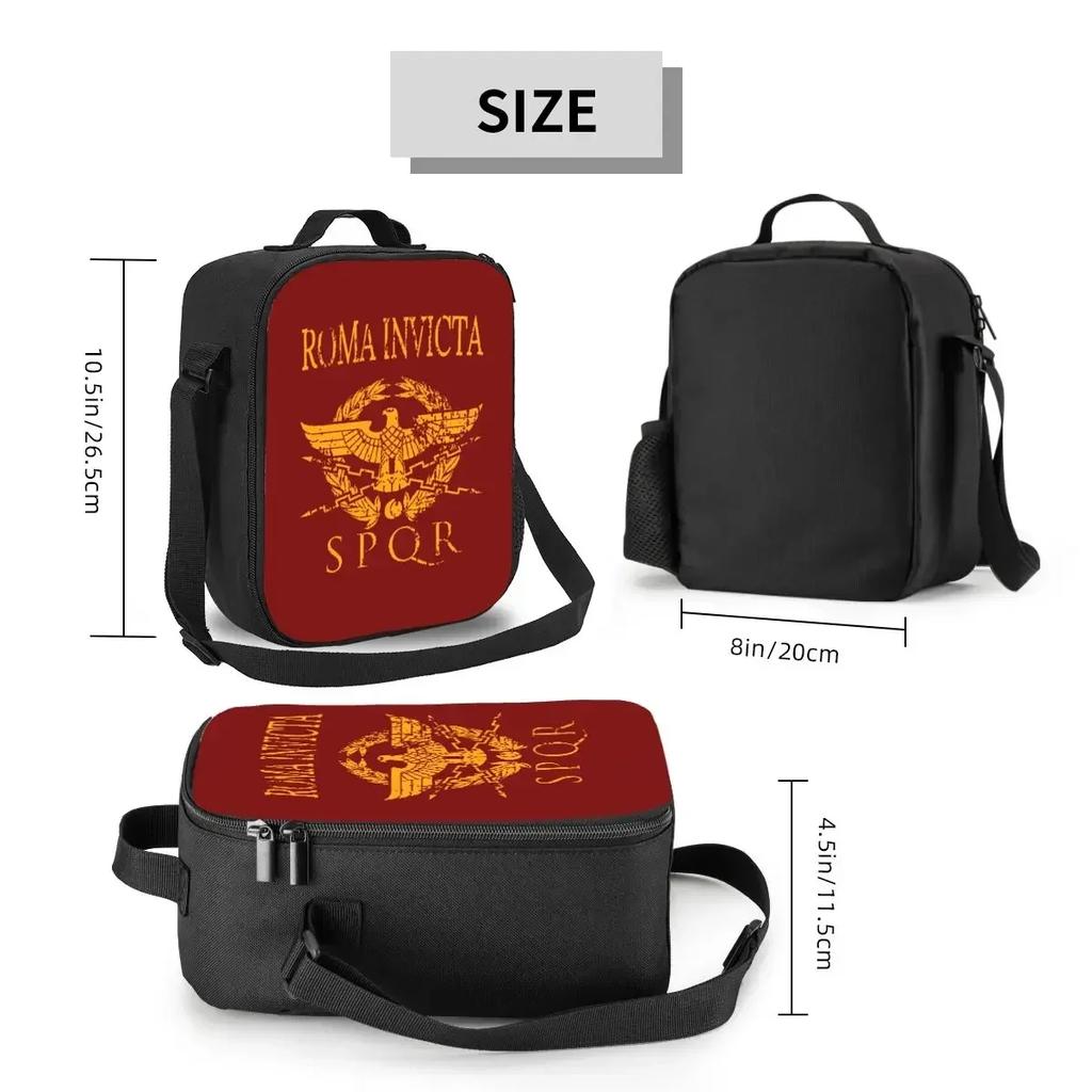 Vintage Gold Roman Empire Eagle Insulated Lunch Bags for Camping Travel Rome SPQR Emblem Waterproof Cooler Thermal Lunch Box