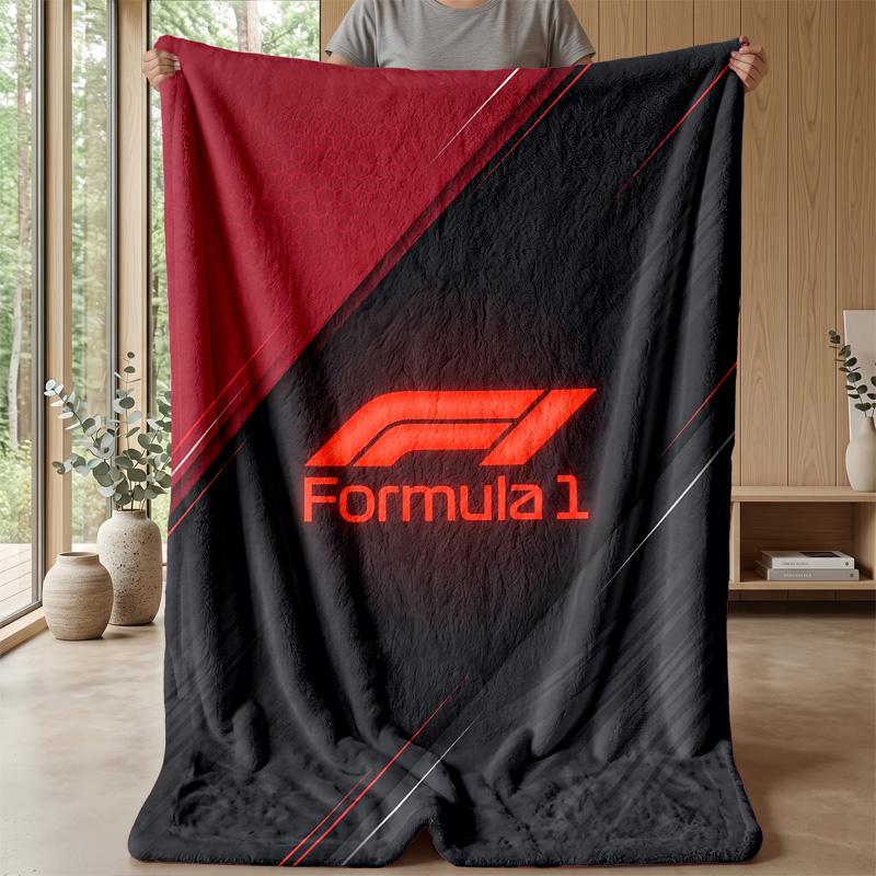 F1 Flannel Fleece Blanket Cozy Warm Throw Blanket For Couch Bed Travel All Season Use