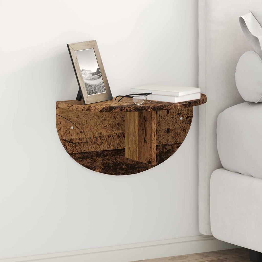 Wall Mounted Shelf in Vintage Wood Look 48 x 24 x 24 cm Engineered Wood
