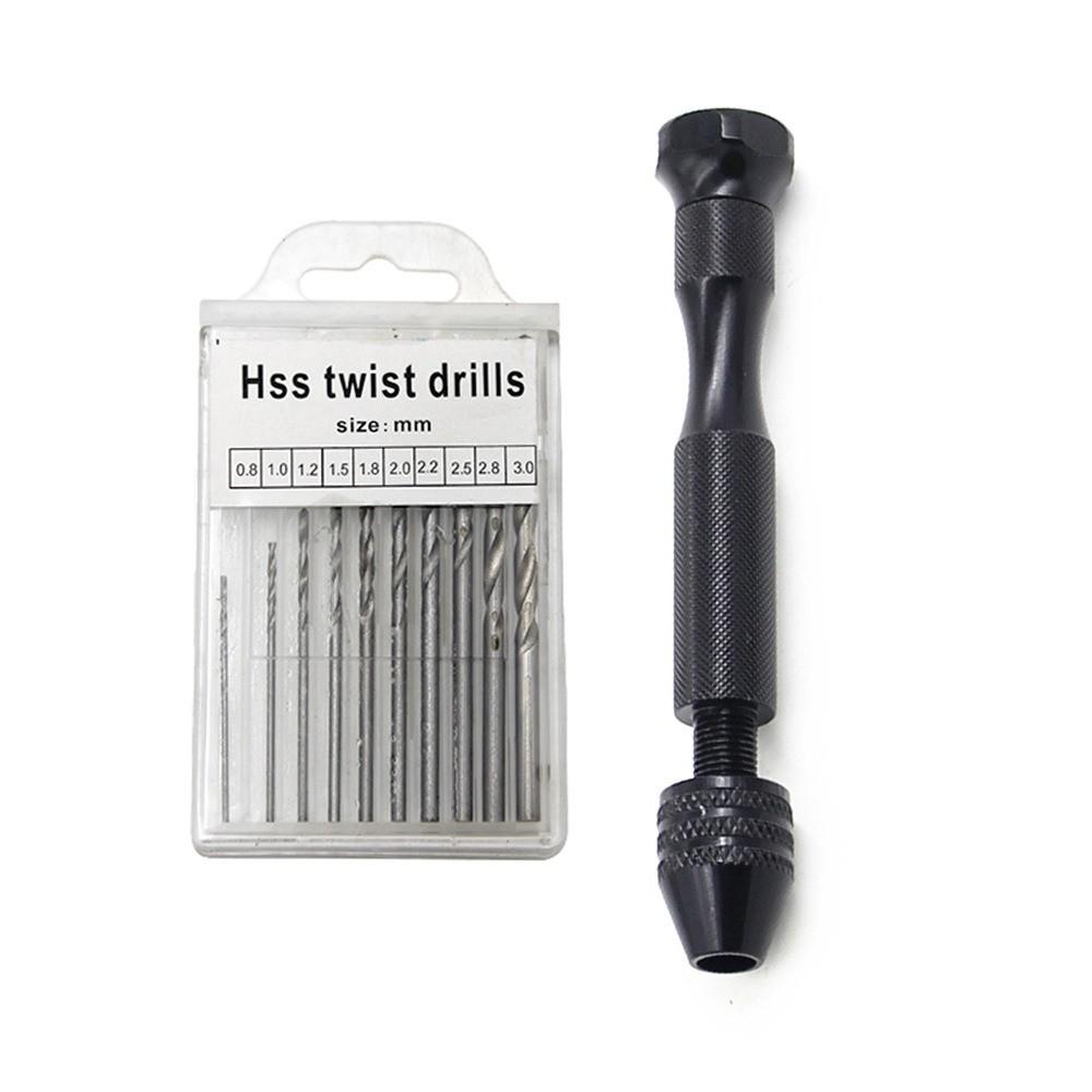 Tools Set Mini Micro Aluminum Hand Drill Mini Hand Pin Vise  Jewelry Tool Micro Twist Bit