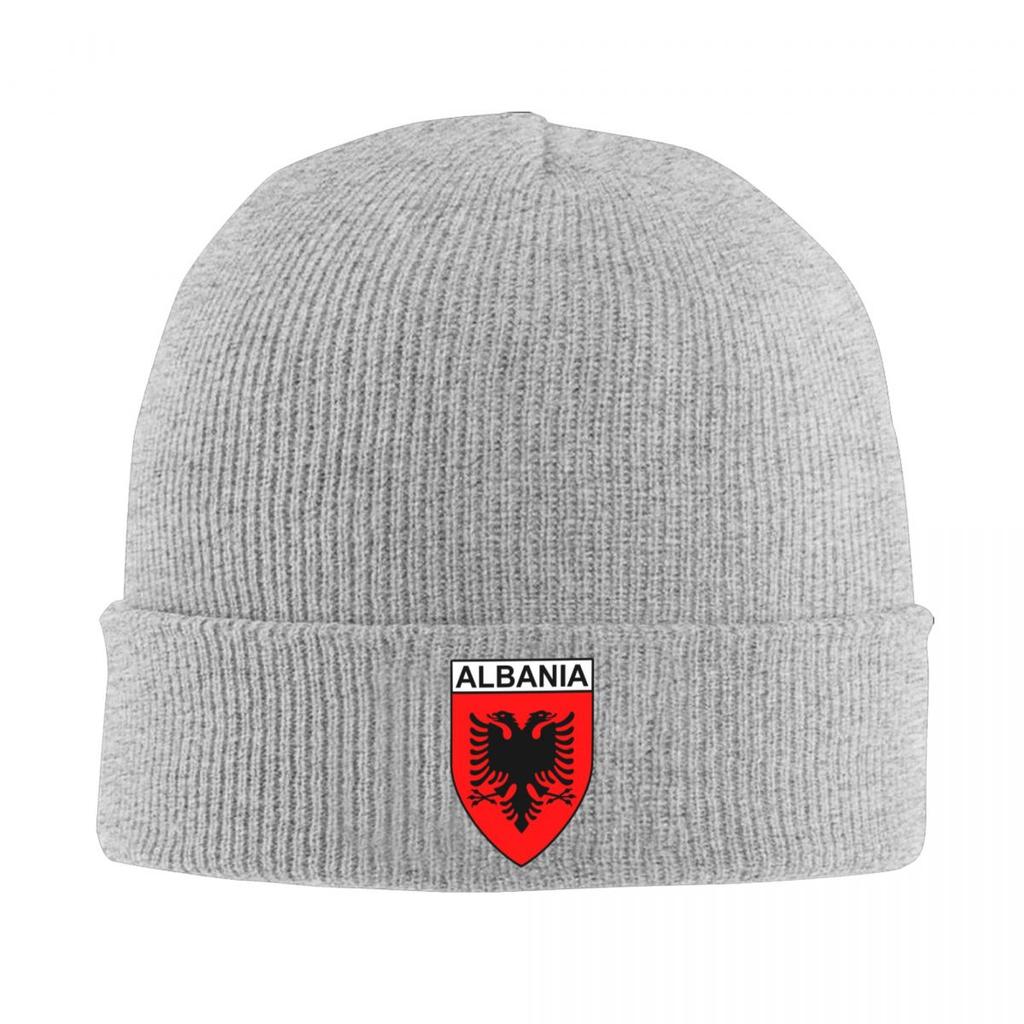 Albania Flag Black Eagle On Red Warm Knitted Cap Winter Knit Bonnet Hat Skullies Beanies Hip Hop Caps for Unisex