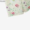 ZANZEA Women Long Sleeve Blouse and Long Pants Floral Print Casual Two Piece Sets