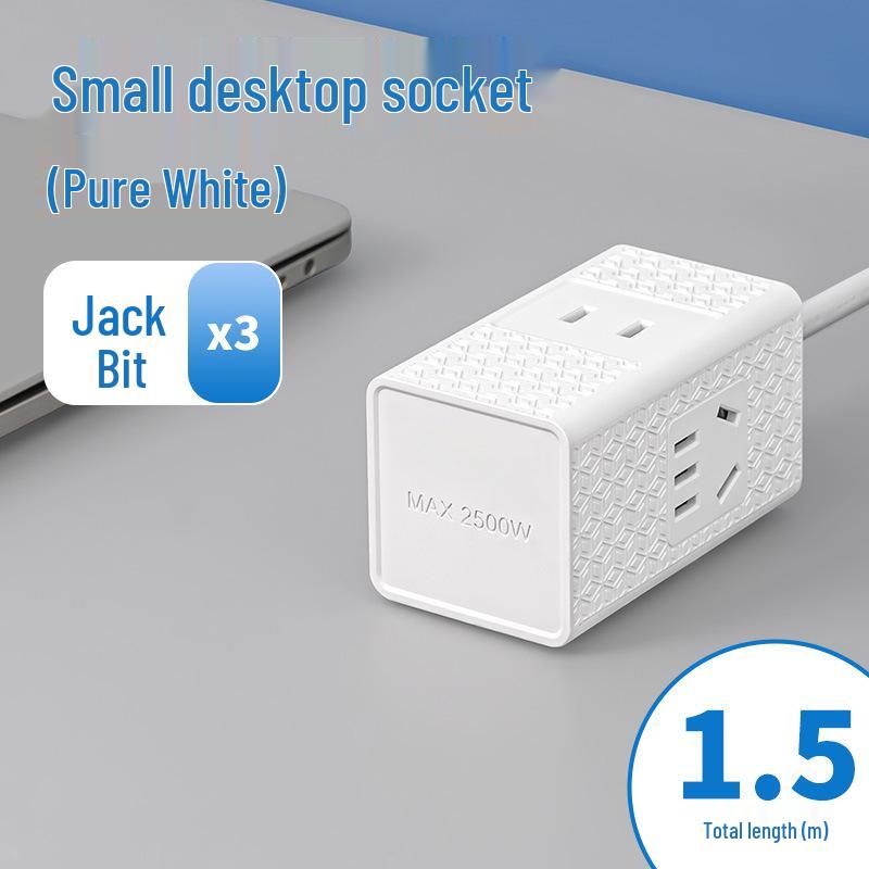 Compact Desktop Smart Power Strip with USB Ports and Cable Extension.