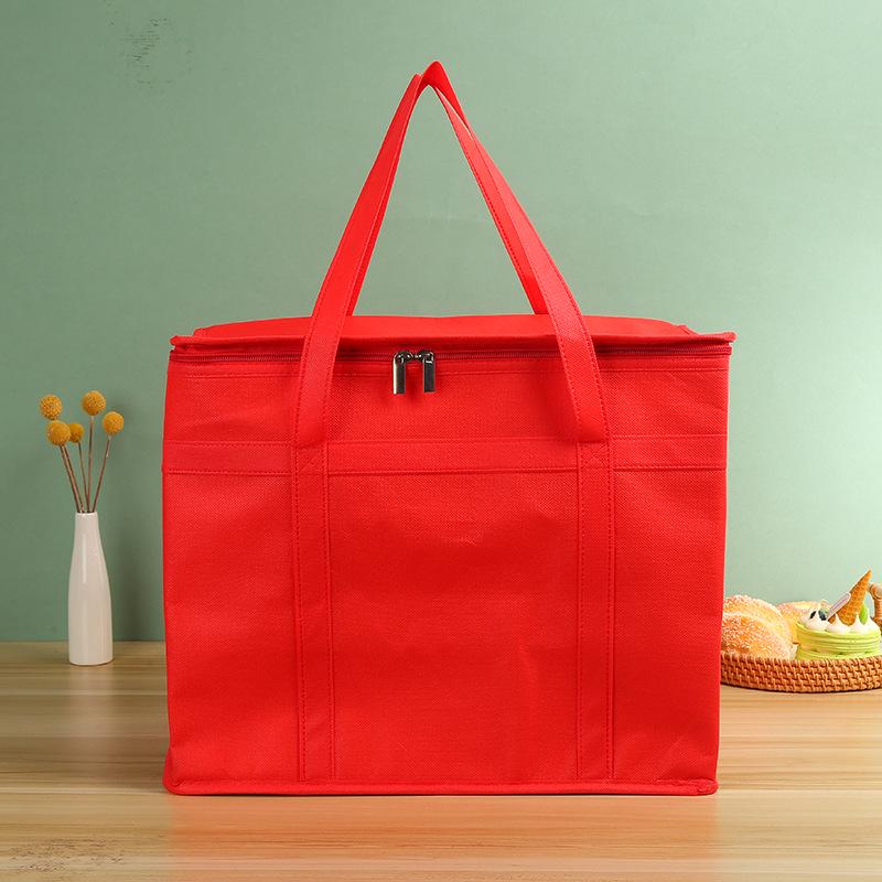 

Thick Insulated Non-woven Bag for Milk Tea, Barbecue, Seafood & Ice Pack 41*33H*23 cm червоний