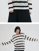Women's Summer Striped Linen Knitwear: Openwork Long Sleeve Loose T-shirt Cardigan