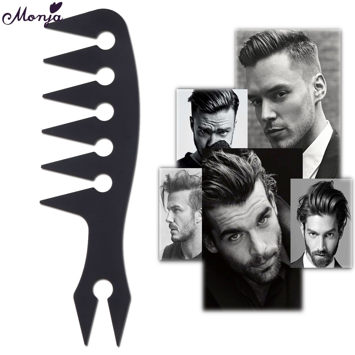 

Профессиональная расческа для волос с широкими зубьями, щетка для влажного распутывания волос, парикмахерские щетки для парикмахерских, мужские укладки