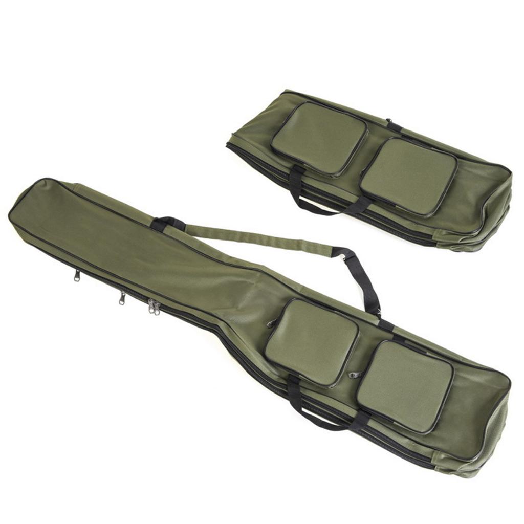 Zwei Schichten 130cm Angelruten-Rollentasche Angelruten-Ausrüstung Tackle Werkzeug Tragekoffer Träger Reisetasche Aufbewahrungstasche Organizer