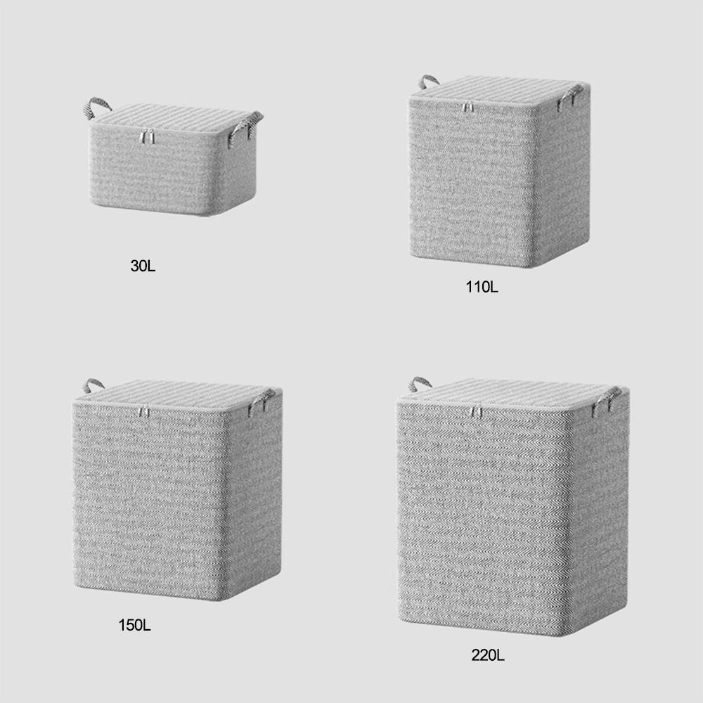 

1pc Extra Large Storage Box For Household Use, Foldable Clothing Packing Bag, Wardrobe Quilt Blanket Organizer With Handle 30L серый