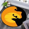 Lion pattern round rug,Carpet Rug for Living Room Bedroom Playroom ,Non-slip Floor Mat,Holiday Gifts and Birthday Gifts.