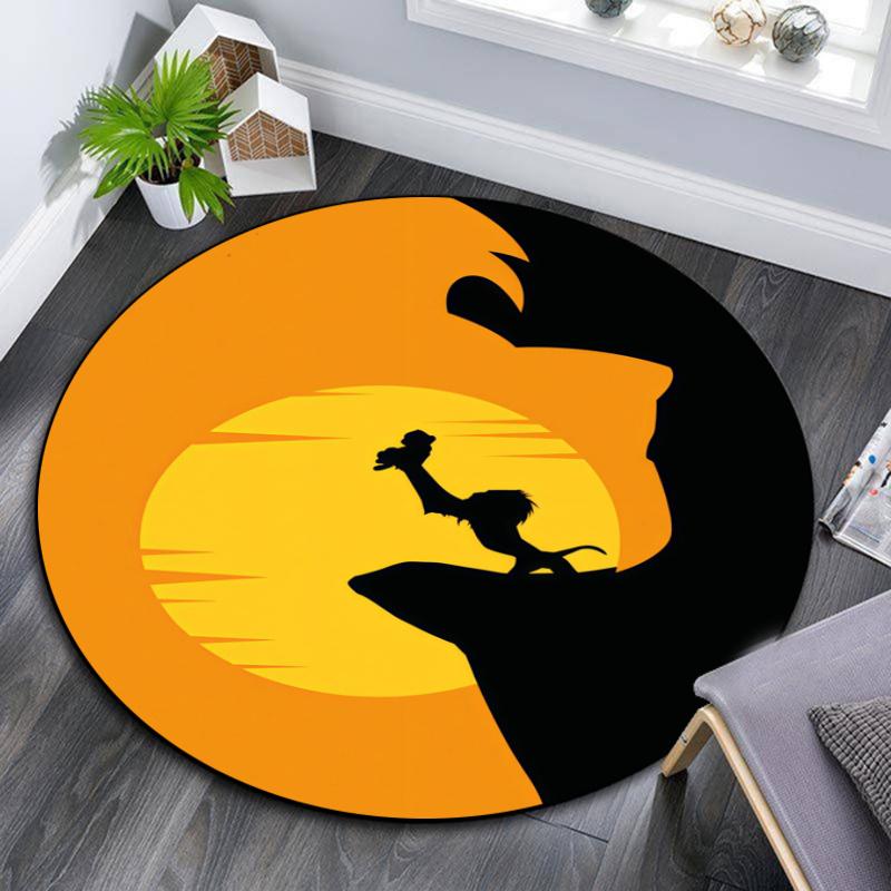 Lion pattern round rug,Carpet Rug for Living Room Bedroom Playroom ,Non-slip Floor Mat,Holiday Gifts and Birthday Gifts.