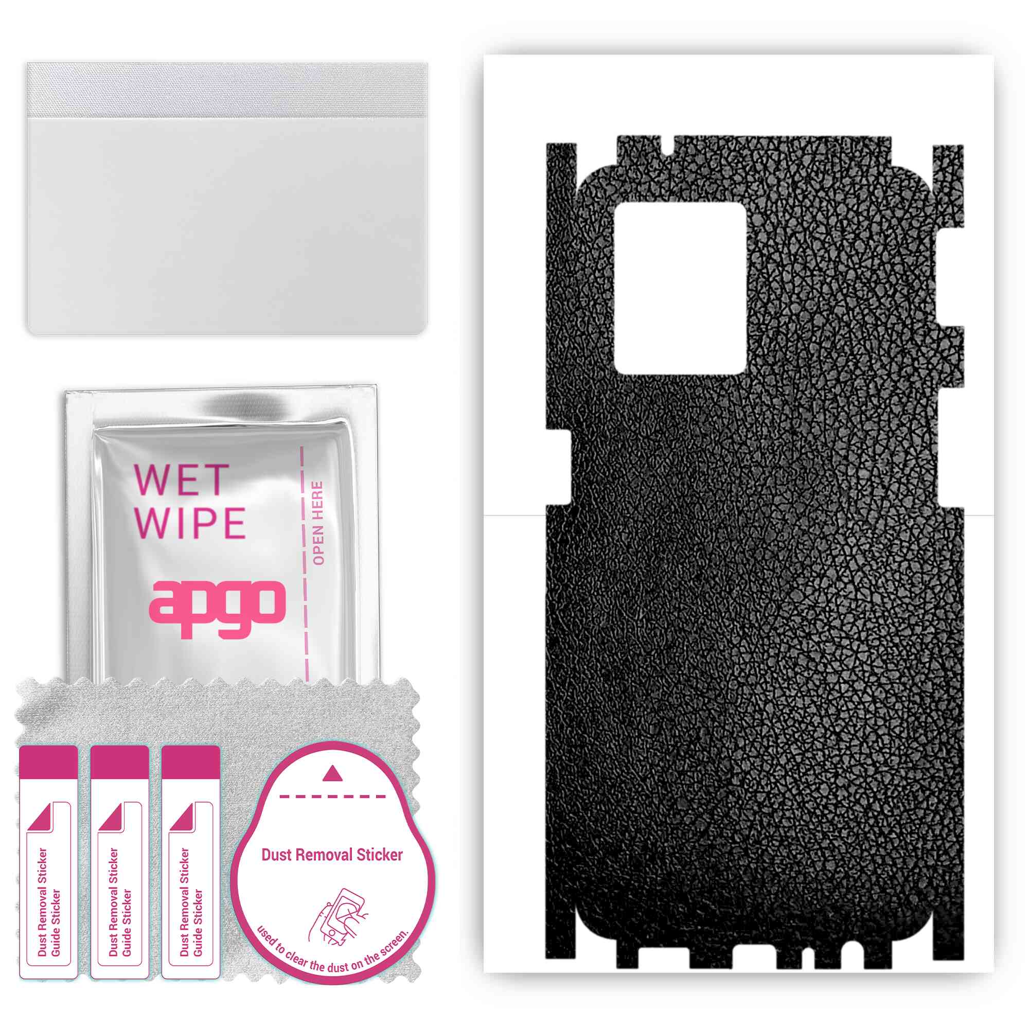 

apgo Protective Skin Sticker for the back+sides compatible with Oppo Reno8 4G, Full Wrap Film, Foil, Vinyl - Pattern Black Leather