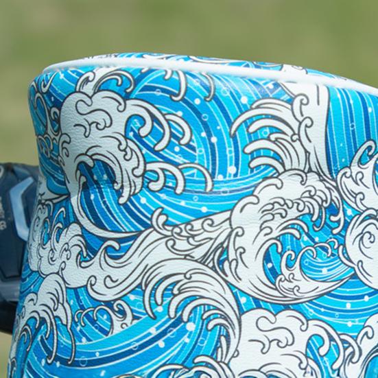 Hawaiian Style Golf Club Cover Sea Wave Tropical Pattern Barrel Driver Headcover Faux Leather Fairway Wood Head Covers Golf Gifts for Men Father
