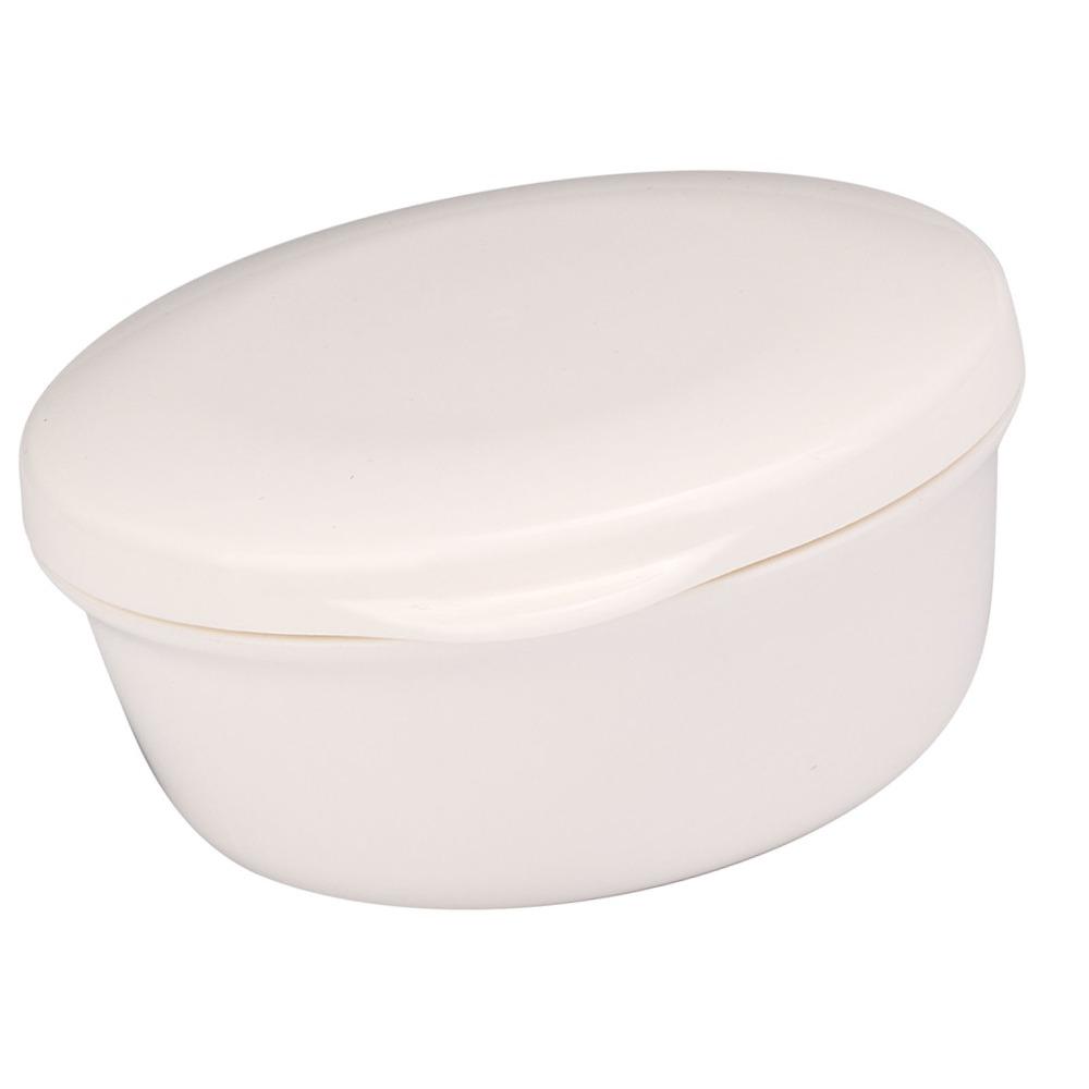 Plastic Soap Case White Soap Dish Round Corner Soap Box  Outdoor Camping