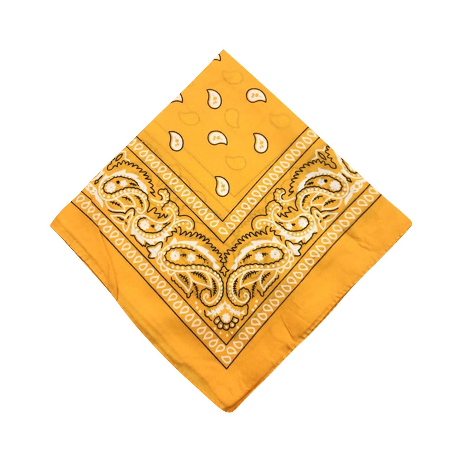 

Новый хлопковый головной платок с узором «Пейсли Свиток», квадратная бандана, окрашенная в технике тай-дайд One Size золотой