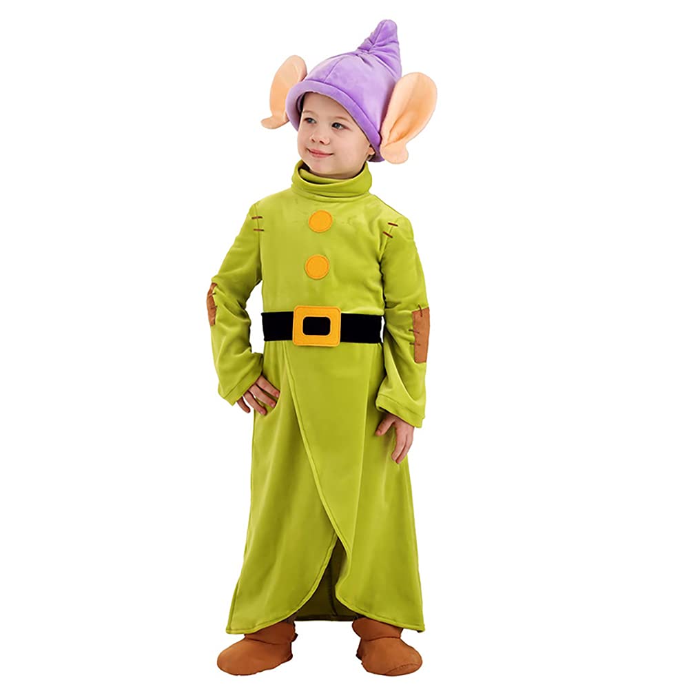 [SCLYX] Snow White and the Seven Dwarfs Costume with Hat - Kids Boys Cute Dwarf Costume Snow White and the Seven Dwarfs Outfit Halloween Kids Costume