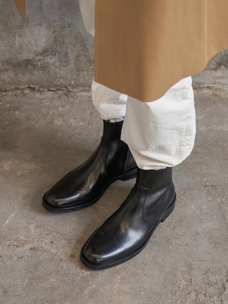 Blanc Sur Blanc [Men] Lyon Ankle Boots Black