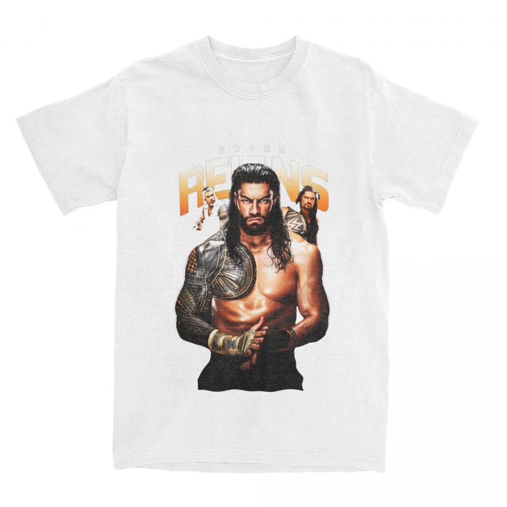 Roman Reigns Wrestling Vinner Tilbehør T-skjorter Menn Kvinner Vintage Ren Bomull Grafisk Trykk Klær