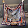 Luxury Retro Women'S Silk Satin Hair 70Cm Square Scarves Fashion Flower Printed Headscarf Designer Scarf Headband