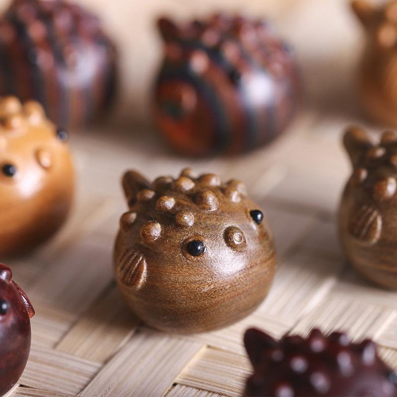 Wooden Painted Lively Little Pufferfish Ornaments Desktop Miniature Items DIY Pendant Accessories Birthday Gift