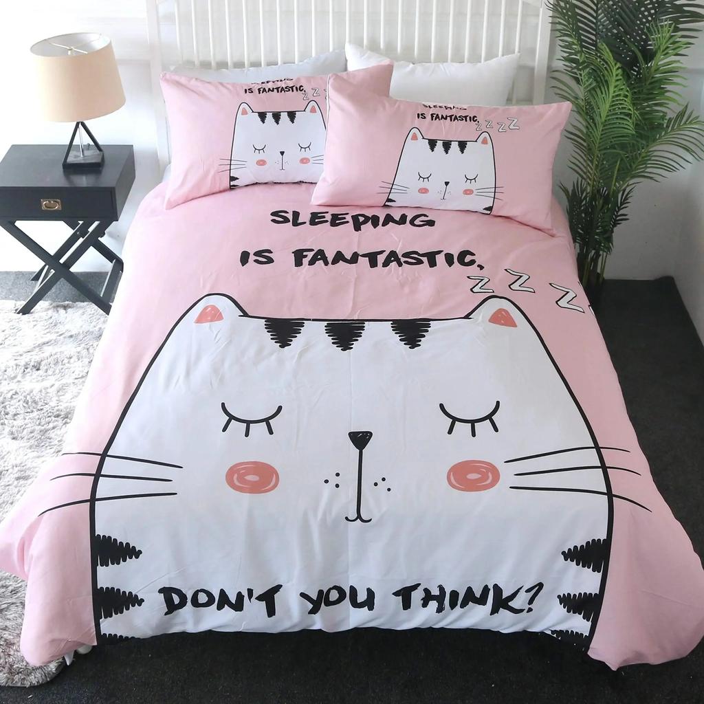 Witch Black Cat Duvet Cover Set Full Vintage Gothic Cat Sitting on Moon Bedding Set for Halloween Decor