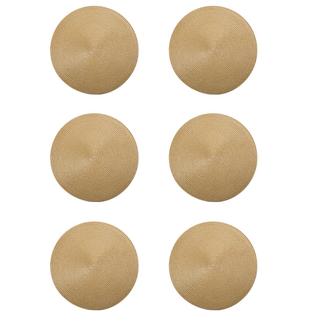 Rund Geflochtenes Set von 6 Waschbaren Runden Tischsets für Weihnachten Küche Hochzeit Esstisch 38cm Gewebte Hitzebeständige Platzsets