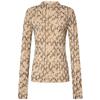 MO&Co. Flocked Print Mesh High-Neck Top