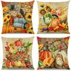 Home Decor Autumn Scenes: Pumpkins, Cats & Sunflowers Pattern Cushion Cover Suitable For Sofa Bedroom Car Pillow Cover