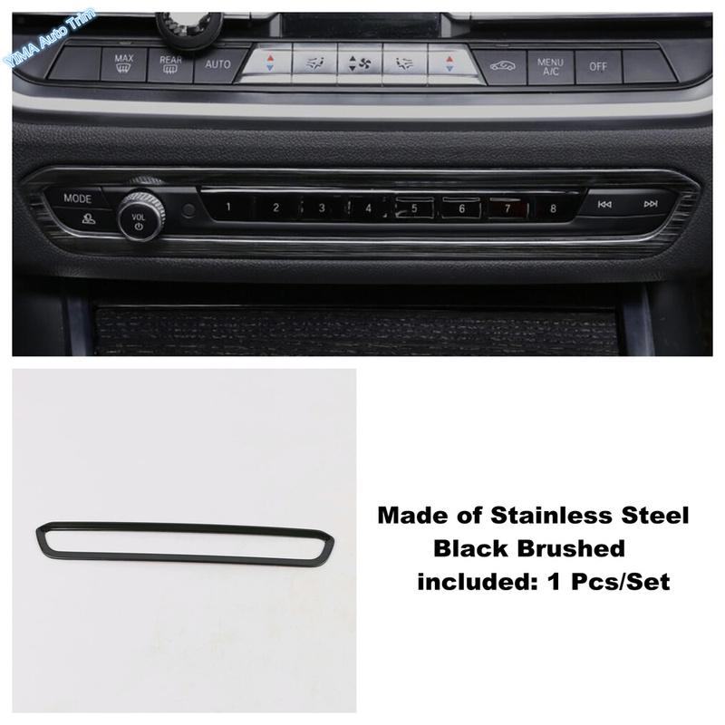 Stainless Steel Car Center Console Buttons Decorative Sequ Cover Trim Fit For BMW 3 Series G20 Accessories