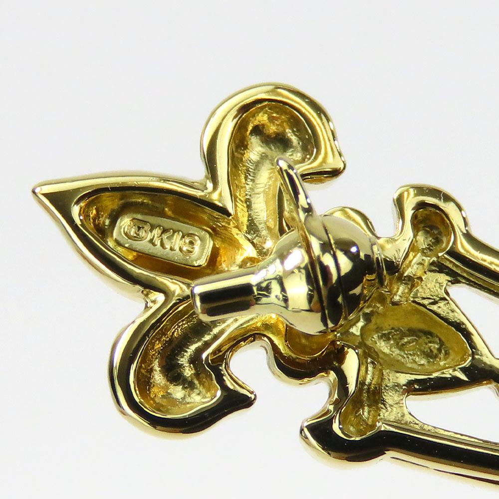 Used MIKIMOTO Brooch K18 yellow gold/diamond 10.3g Yellow Gold Accessories