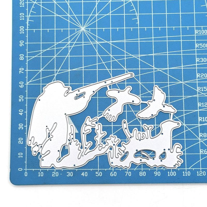 Jagdjäger, Jagdhunde und Spieldesign-Stile, Metall-Stanzformen, DIY, Scrapbooking, Prägeschablone, Papierhandwerk, Album-Vorlage