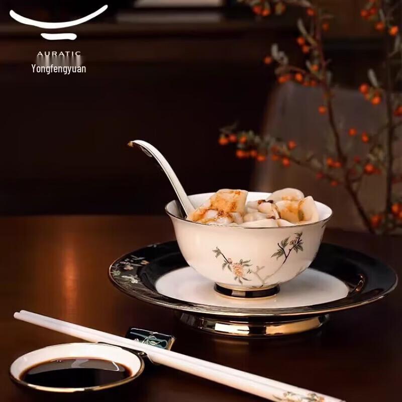 Керамический набор посуды «Гранатовый сад» (Набор из 6 предметов, на 1 человека)