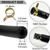 1/4" ID Fuel Hose Line Braided NBR Rubber Tubing 8 Feet For Automotives Generator Lawn Mower With 10 Clamps (6.4Mm ID)
