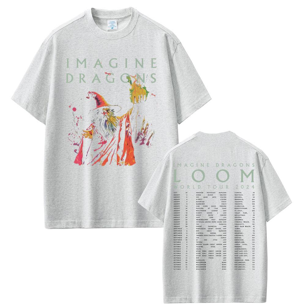 Rock Band Imagine Dragons Loom World Tour 2025 T Shirt Men Women Hip Hop Oversized Tshirts Male Casual Cotton Vintage Tshirt