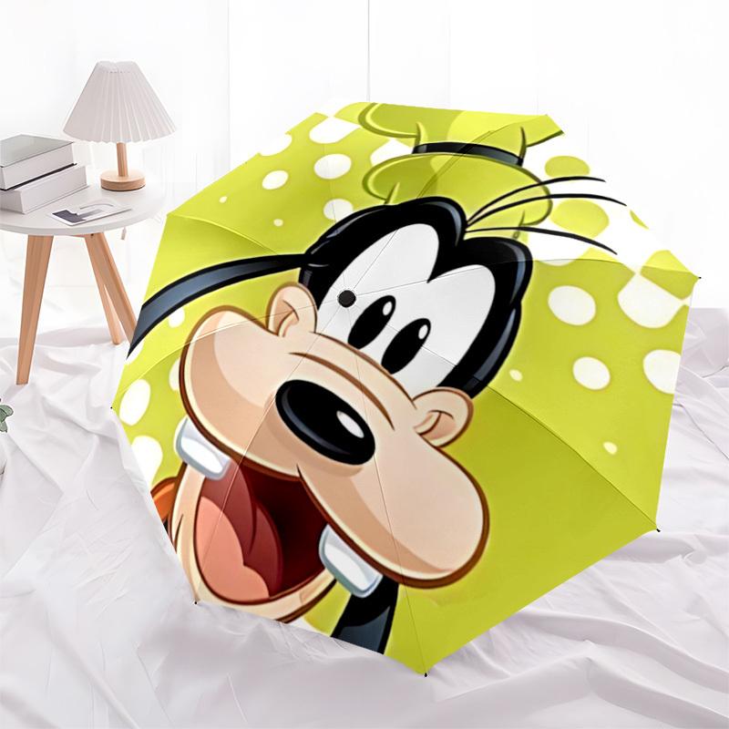 Goofy Themed Automatic Opening and Closing Umbrella, Brightly Colored 8-rib Portable Umbrella, Suitable for Men and Women, A Perfect Gift for Christma