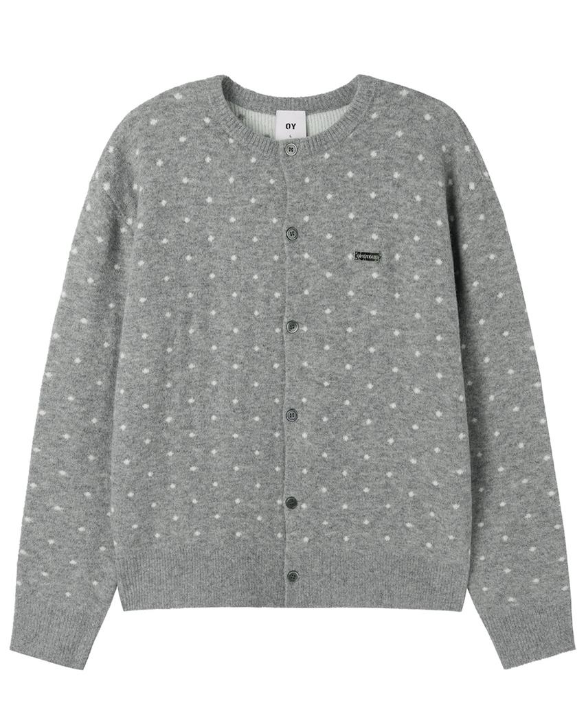 Openyard(Oy) Tiny Dot Knit Cardigan - Melange