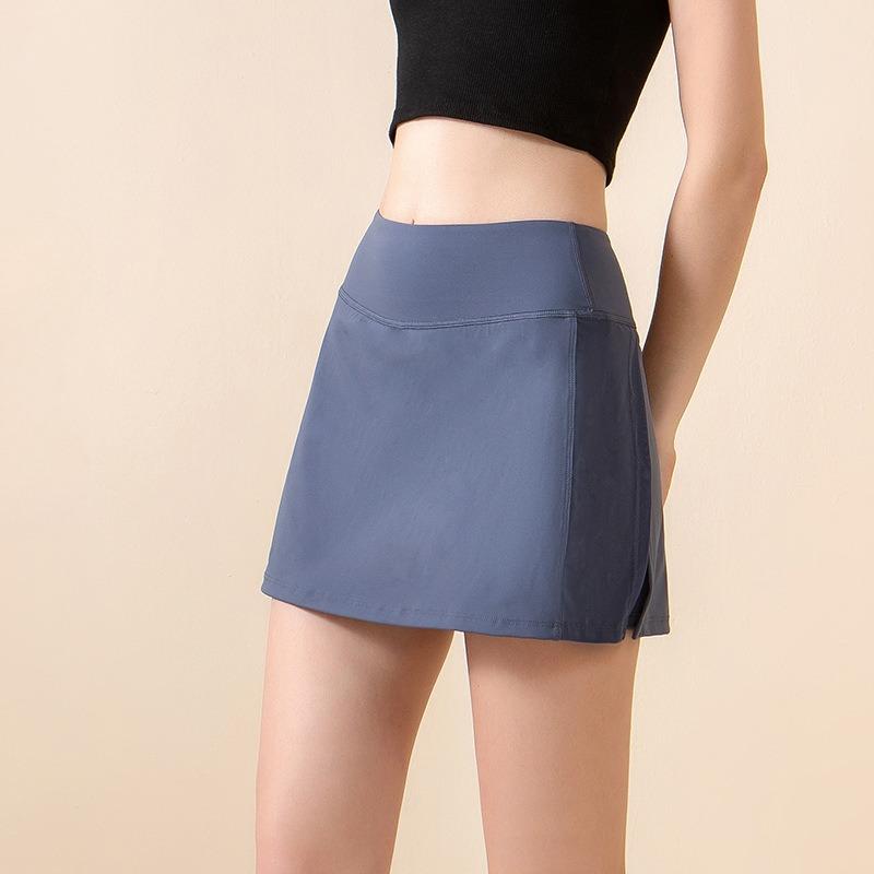 

Весна и лето Женская новая раздельная юбка, прикрывающая бедра, не стесняющая движений, быстросохнущая, для занятий фитнесом и йогой, короткая юбка, теннисная юбка 2XL синий