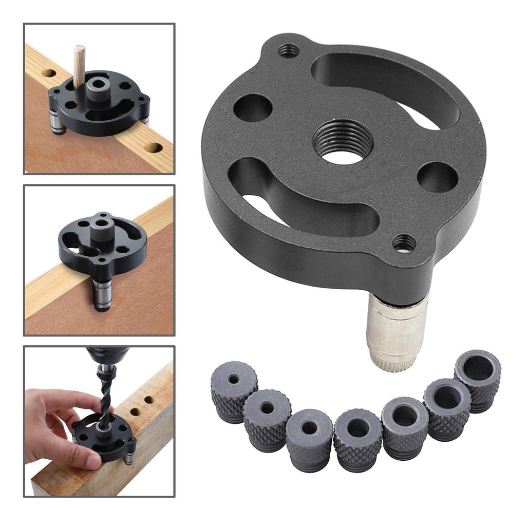 Vertikales Selbstzentrierendes Dübelbohrschablonen-Set 2/3/4/5/6/8/10mm Vertikaler Lochbohrer Bohrbuchsen Taschenlokalisator für Holzbearbeitung Buche