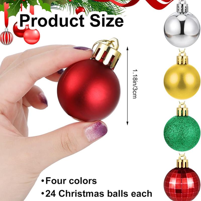 4CM Christmas Decoration Christmas Balls Hanging Xmas Tree Pendant for Home Party Decor 2025 New Year Navidad Gifts Ornaments