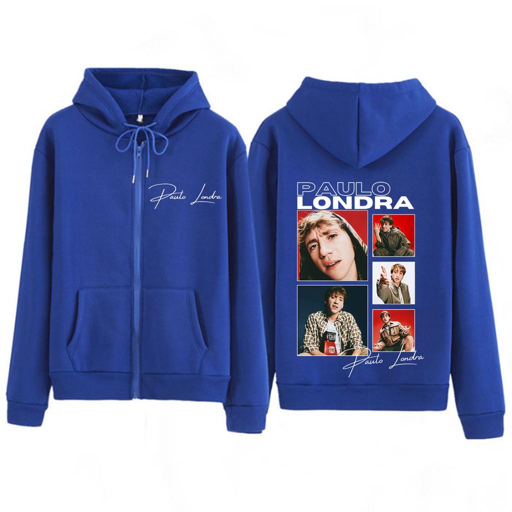 Singer Paulo Londra Album Tour Zipper Hoodie Men Women Fashion Sweatshirts Oversized Casual Loose Zip Up Jacket