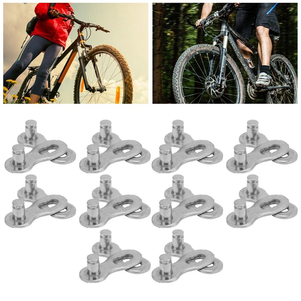 10 Pair 9 Speed Bicycle Chain Link Quick Release Connector Parts Cycling Accessory Silver