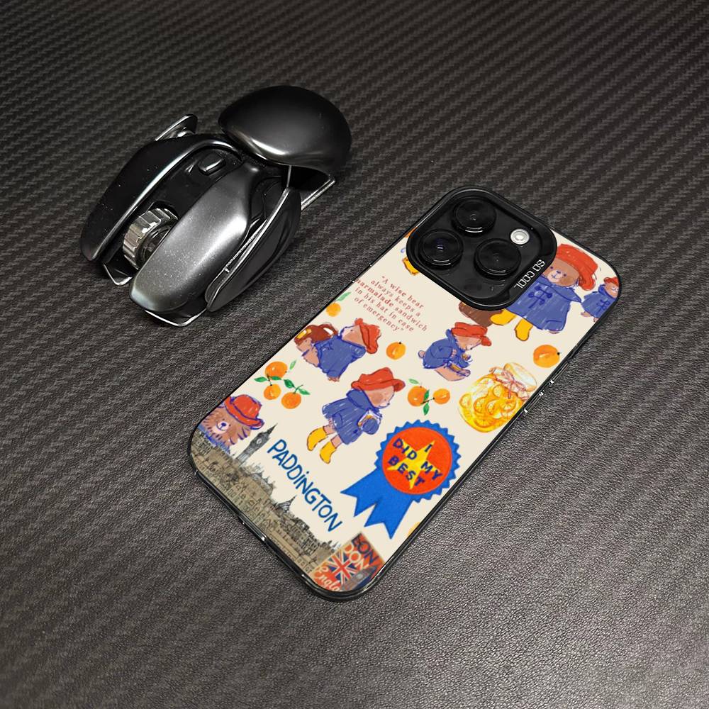 Cute P-Paddingtons Bear For IPhone 17 16 15 14 13 12 11 Pro Max Plus Matte Color Back Phone Cover
