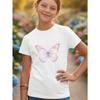 Europäische Größen Mädchen Hautfreundliches Rundhals-T-Shirt mit Schmetterlingsprint | Ideales Süßes und Modisches Frühjahrs-/Sommer-Strickoberteil für Mädchen