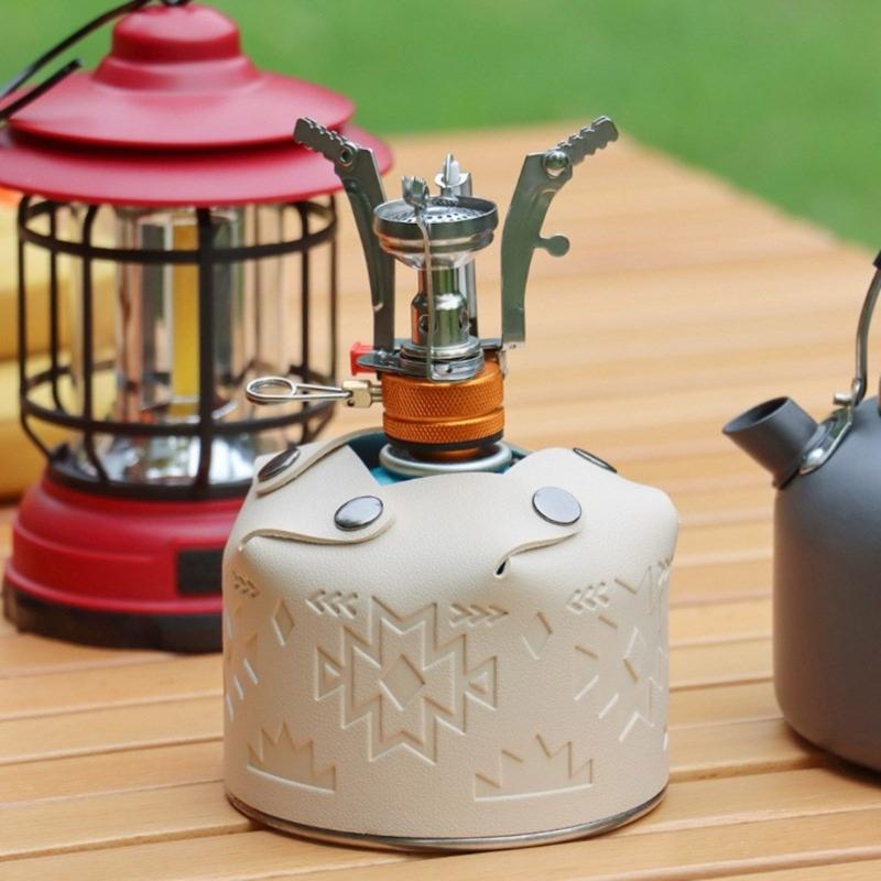 PU Propane Gas Cylinder Cover Gas Fuels Tanks Protector Gas Canister Cover Cylinder Picnics Gas Canister Protective Case