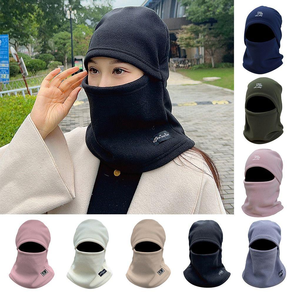 Thickened Polar Fleece Balaclava Hat Windproof Ear Protection Cap  Outdoor Cycling Skiing