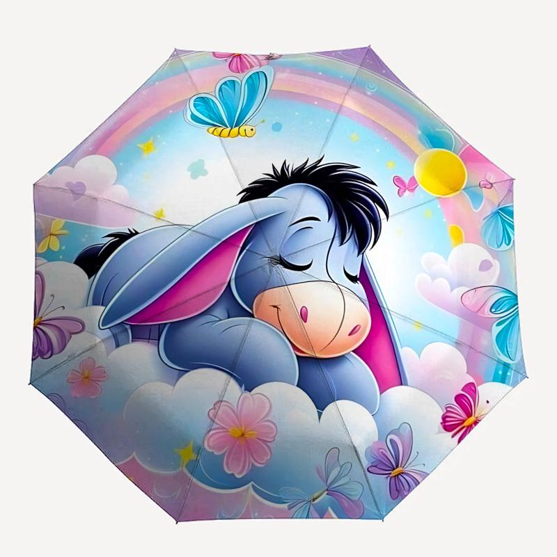 Eeyore, Fantasy Themed Automatic Opening and Closing Umbrella, Brightly Colored 8-rib Portable Umbrella, Suitable for Men and Women, A Perfect Gift Fo