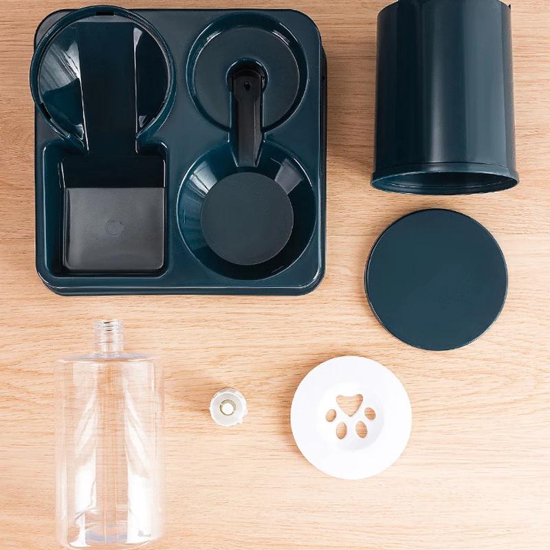 Hrănitor automat pentru animale de companie Set distribuitor de apă Separare uscată umedă Recipient pentru hrană pentru câini Fântână cu apă Hrănitori antiderapante pentru pisici Articole pentru animale de companie