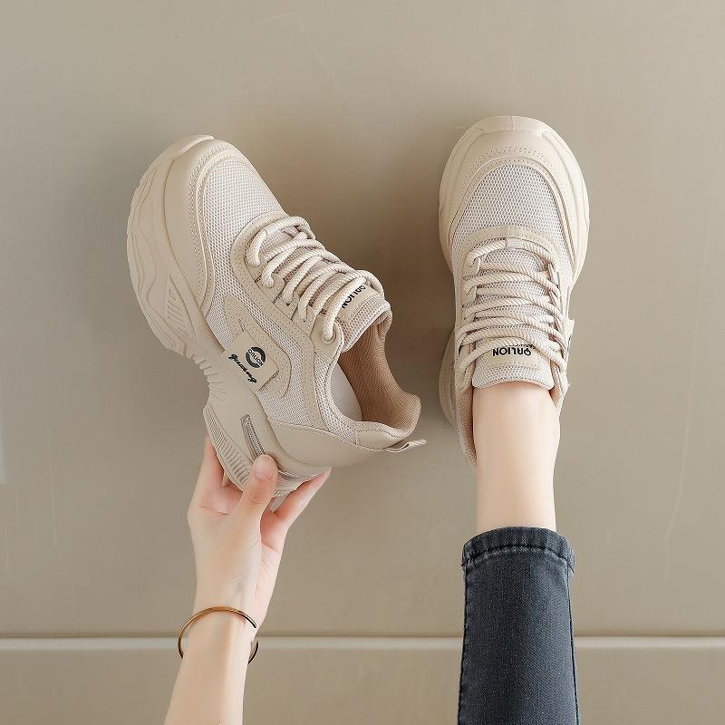 

ins new dad shoes autumn student sports running casual thick sole height street shot 35 хаки