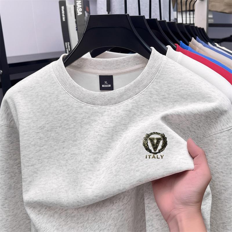 Exquisite V Letter Print Men s O-Neck Hood Long Sleeve Hoodie Autumn Winter Breathable Loose Durable Casual Men s Wear 5XL